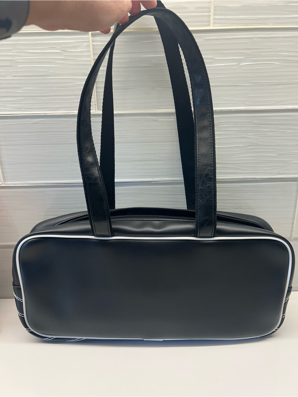 adidas Black Shoulder Bag with Gold Trefoil Hardware - Picture 3 of 6